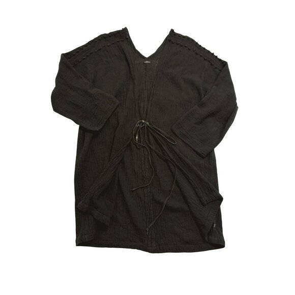 Caravana Open Front Shirt in Black - Picture 1 of 6
